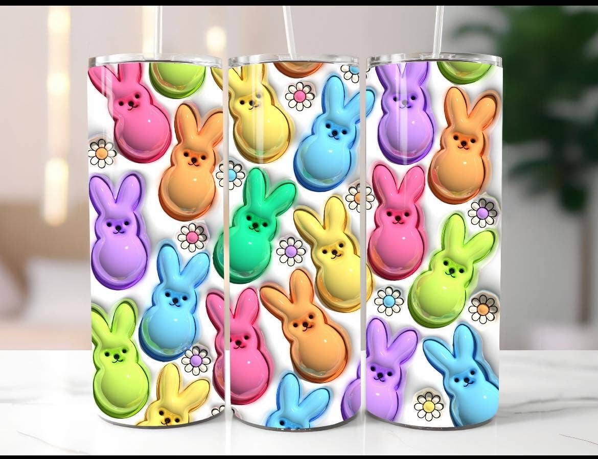 20oz colorful Easter skinny tumbler - Fresh Start Candles