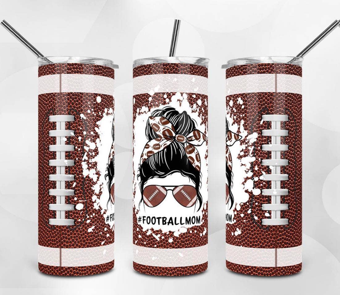 20oz football mom skinny tumbler - Fresh Start Candles