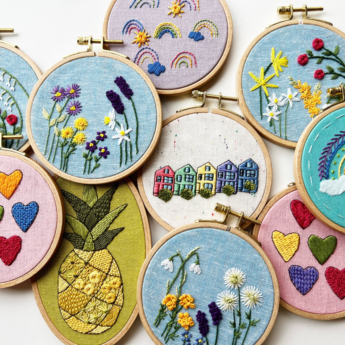 Family Flower Garden Hand Embroidery Kit, Choose Your Design