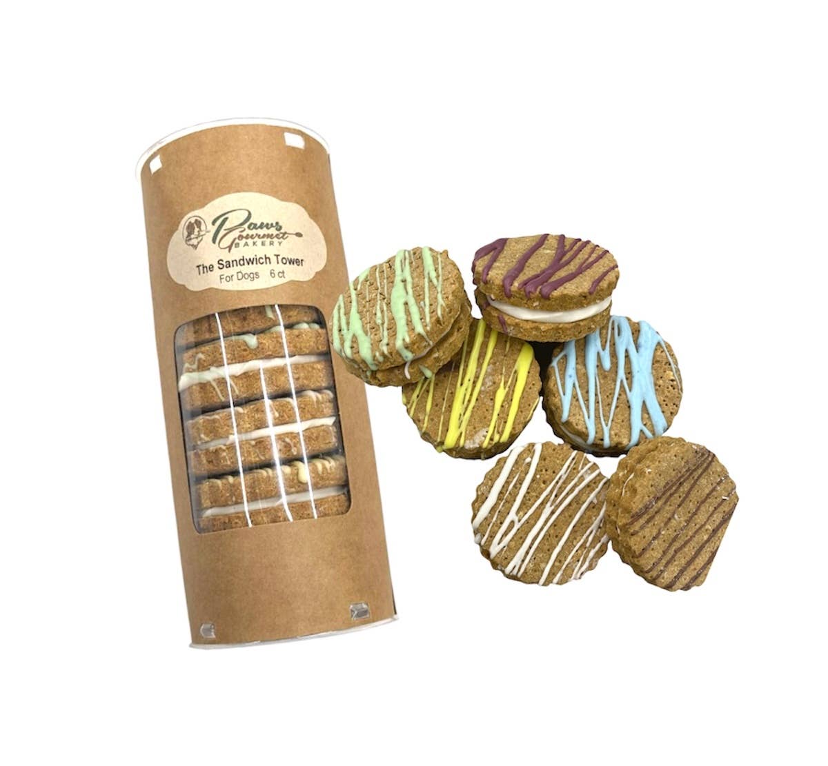 Paws Gourmet Bakery The Sandwich Tower Dog Treats, 6-count