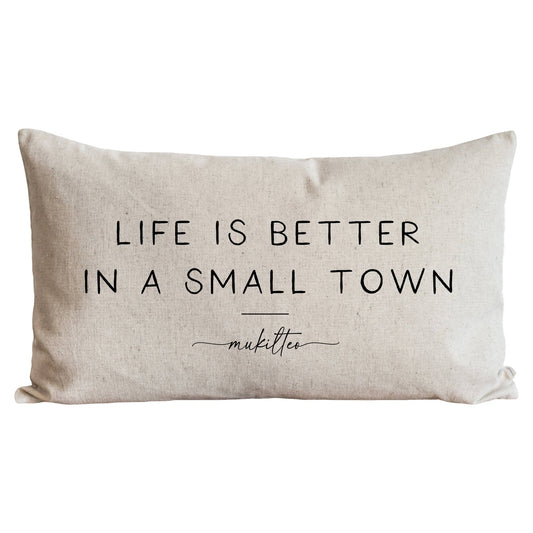 Better In A Small Town Custom Pillow Cover: Natural / 16" x 26" - Fresh Start Candles