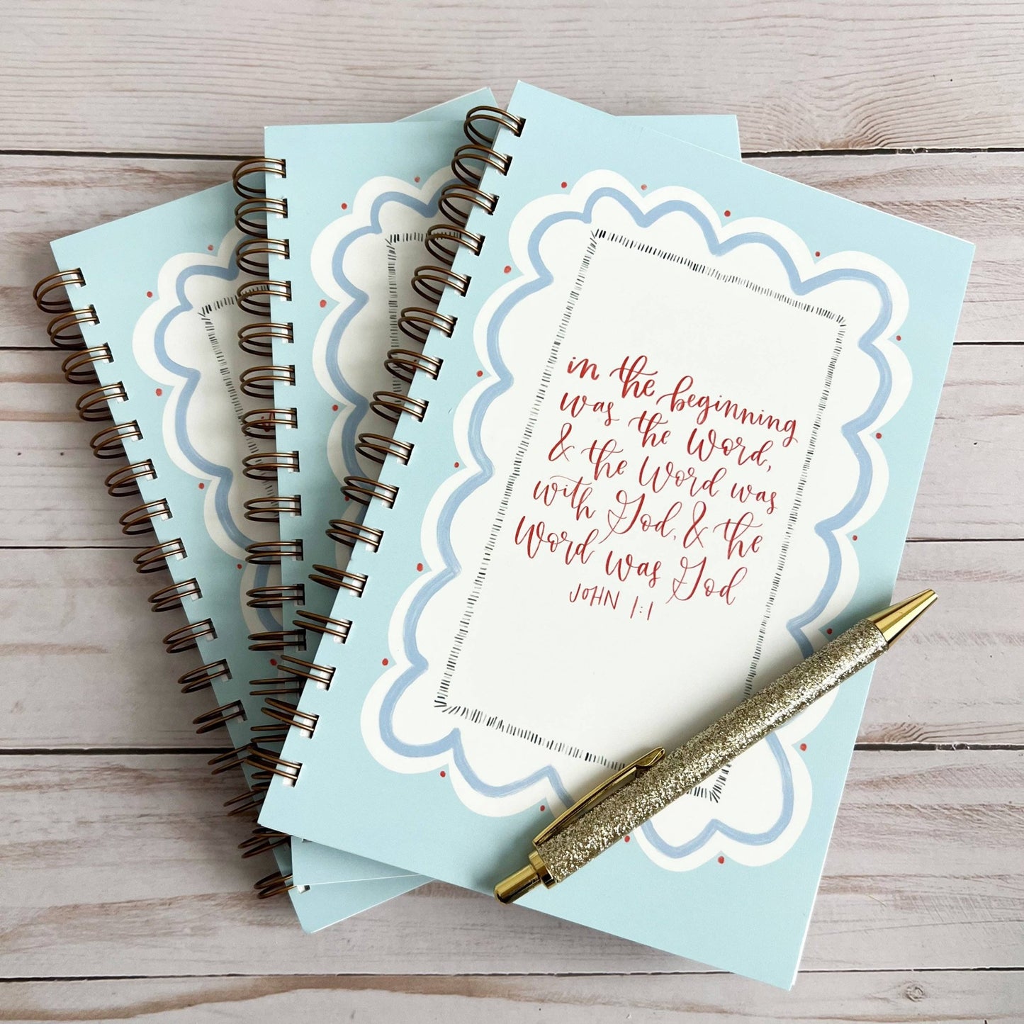 Bible study notebook | Bible journal | Christian notebook: Blue - Fresh Start Candles