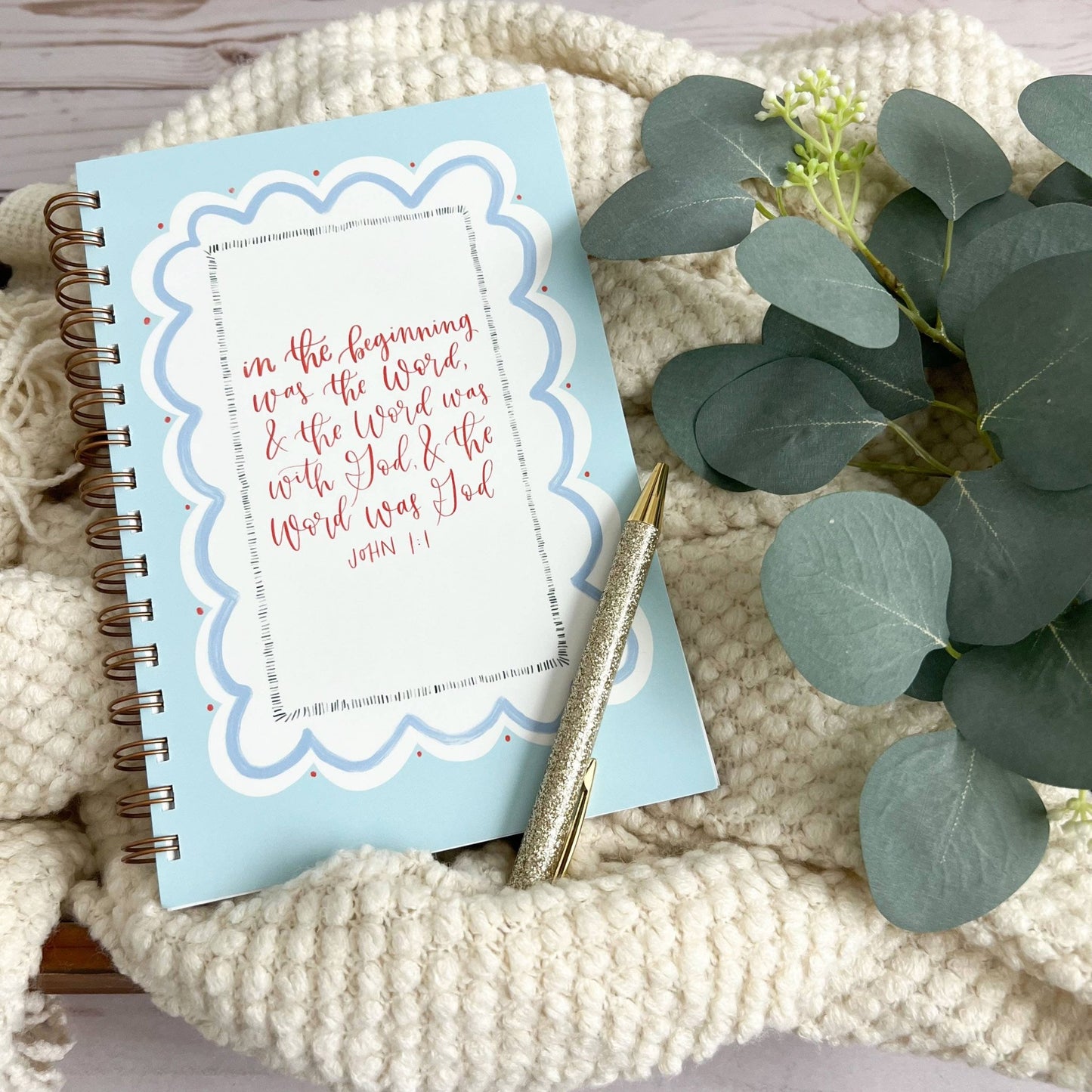 Bible study notebook | Bible journal | Christian notebook: Blue - Fresh Start Candles