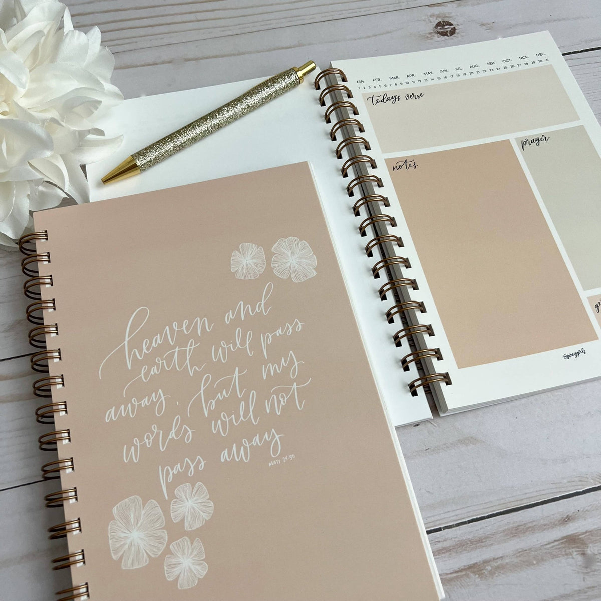 Bible study notebook | Bible journal | Christian notebook: Green - Fresh Start Candles