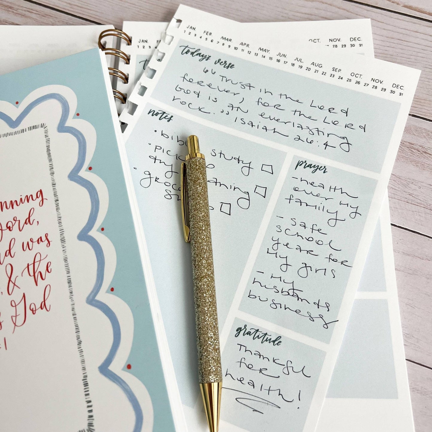 Bible study notebook | Bible journal | Christian notebook: Green - Fresh Start Candles