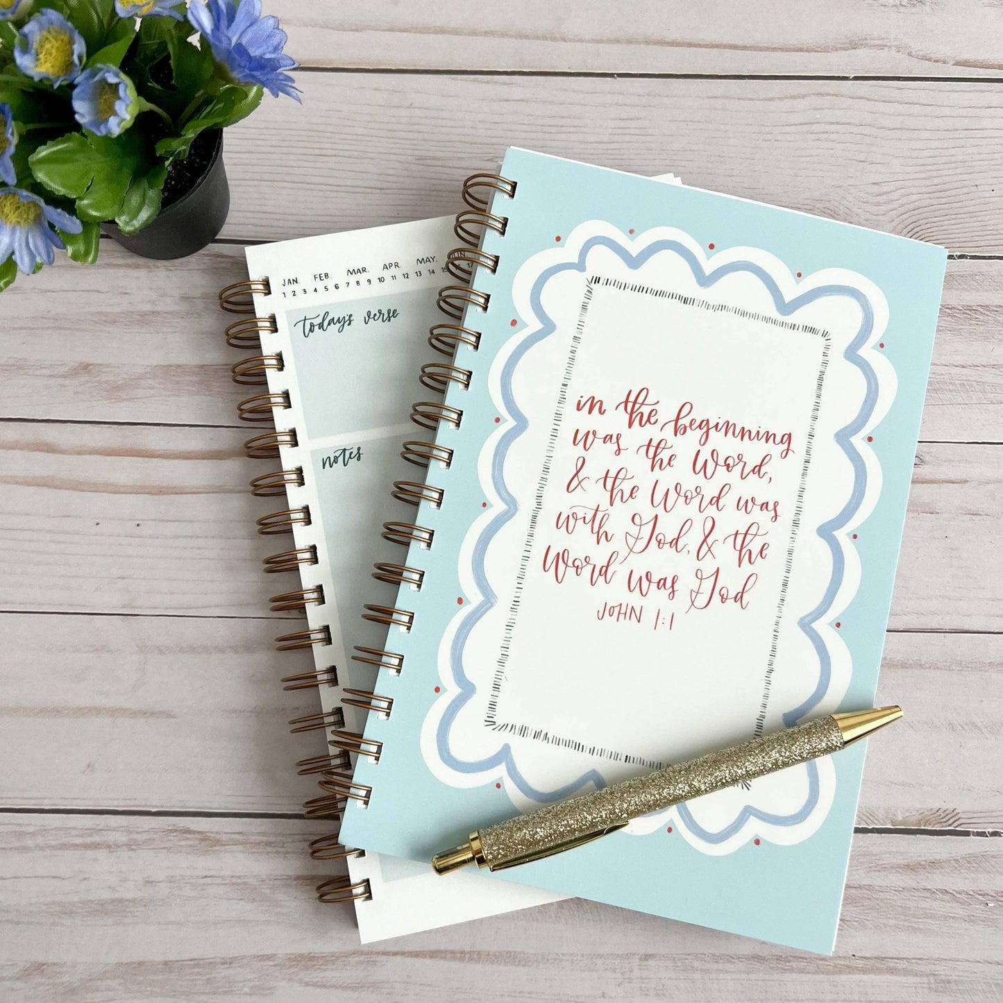 Bible study notebook | Bible journal | Christian notebook: Green - Fresh Start Candles
