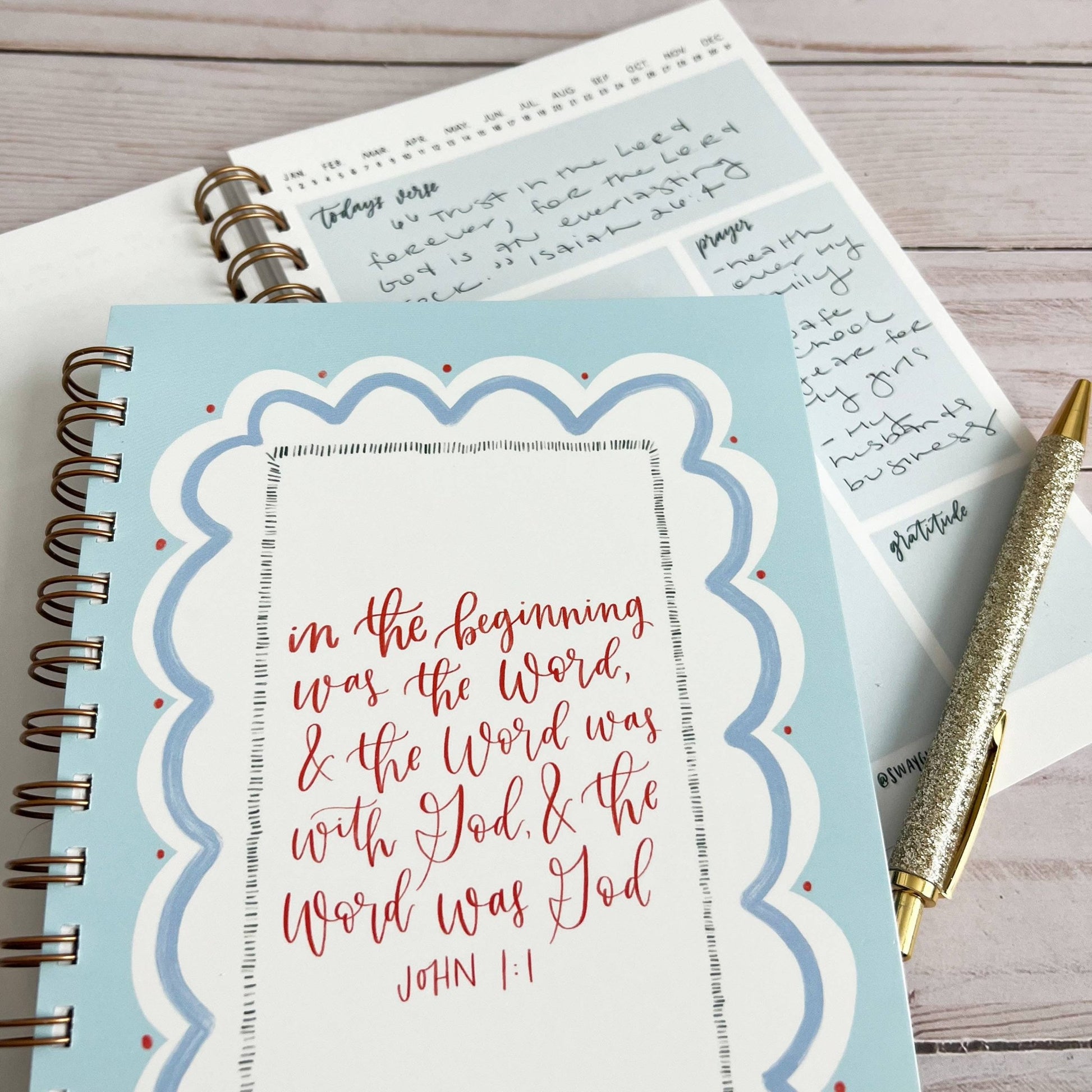 Bible study notebook | Bible journal | Christian notebook: Pink - Fresh Start Candles