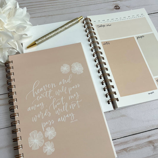 Bible study notebook | Bible journal | Christian notebook: Pink - Fresh Start Candles