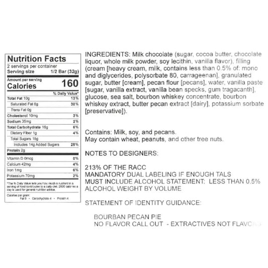 Candy Bar - Milk Chocolate - Bourbon Pecan Pie - 2.25 oz - Fresh Start Candles