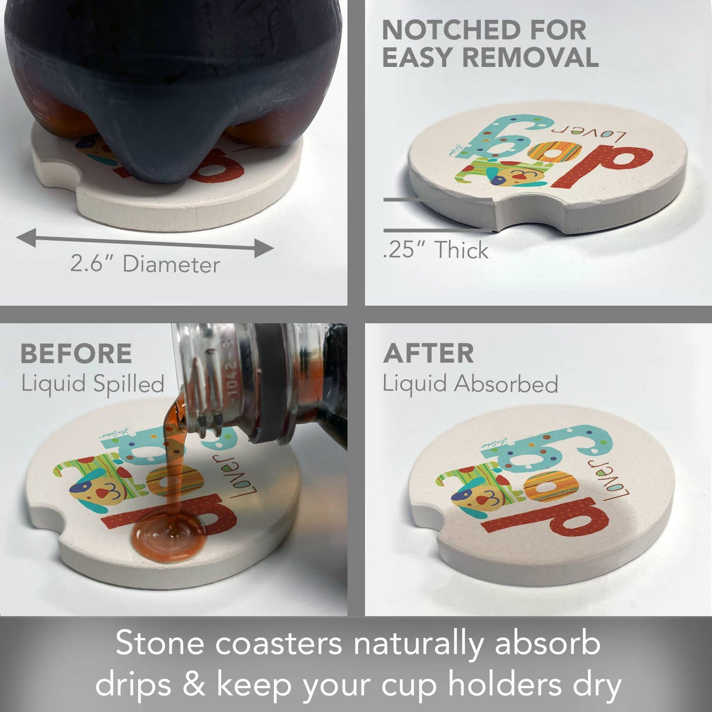 Car Coaster Dog Lover Bulk Absorbent Stone - Fresh Start Candles