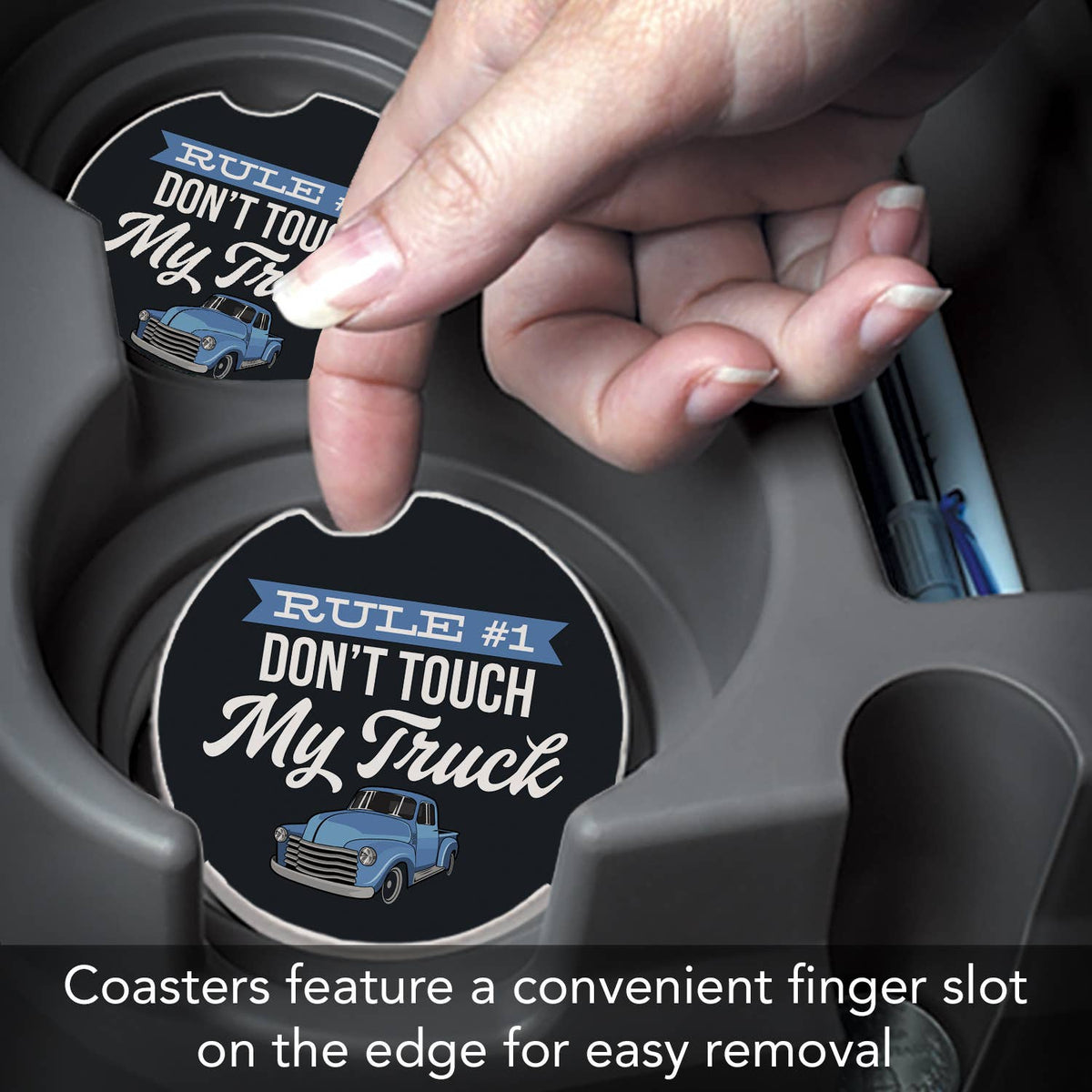 Car Coaster Don't Touch My Truck Absorbent Stone 1 Pk - Fresh Start Candles