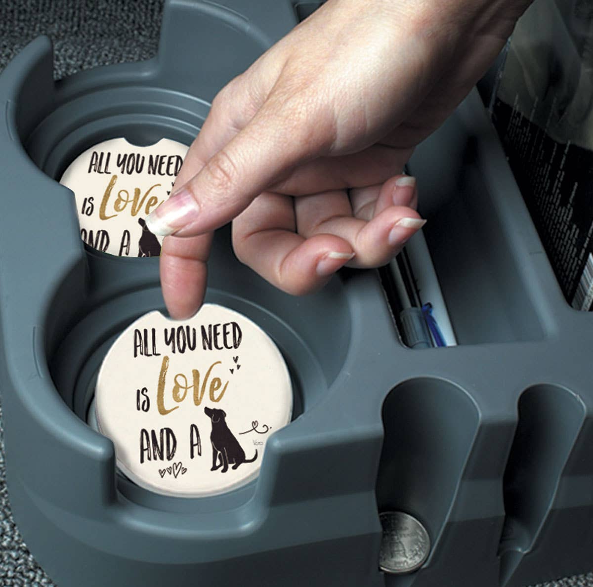 Car Coaster Love A Dog Bulk Absorbent Stone - Fresh Start Candles