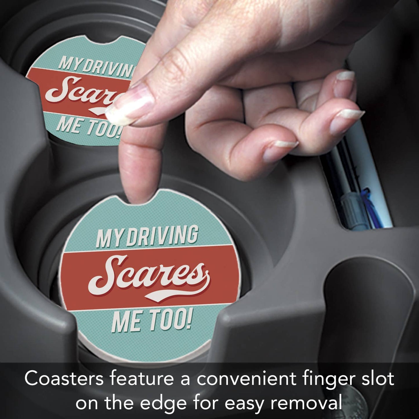 Car Coaster My Driving Scares Me Too Bulk Stone - Fresh Start Candles