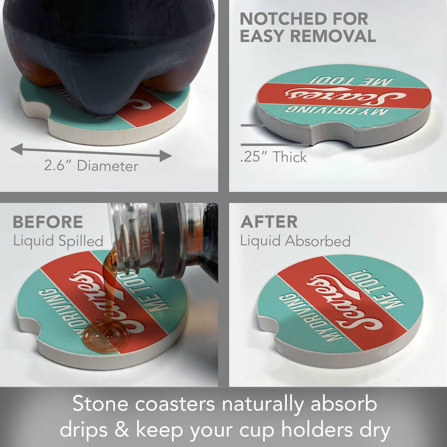 Car Coaster My Driving Scares Me Too Bulk Stone - Fresh Start Candles