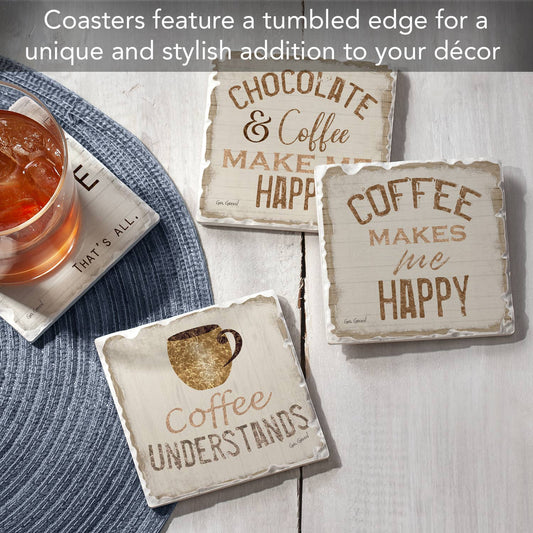 Coaster Chocolate & Coffee Assorted 4 Set - Fresh Start Candles
