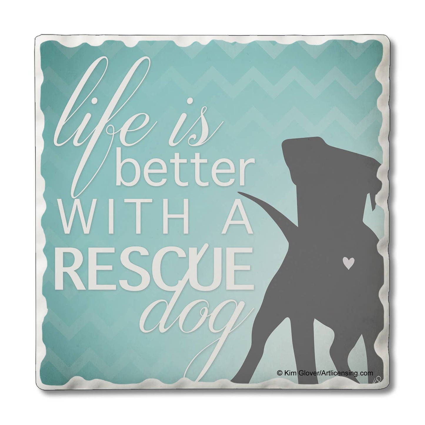 Coaster Thirstystone "Rescue Dog" Single Absorbent Stone - Fresh Start Candles