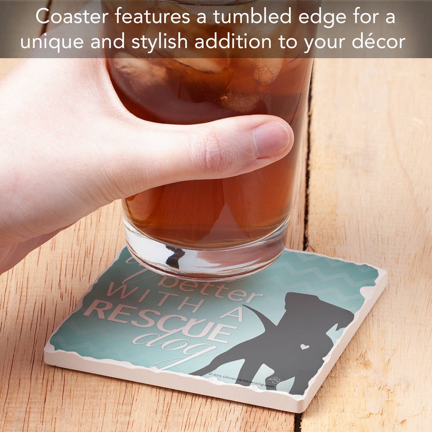 Coaster Thirstystone "Rescue Dog" Single Absorbent Stone - Fresh Start Candles