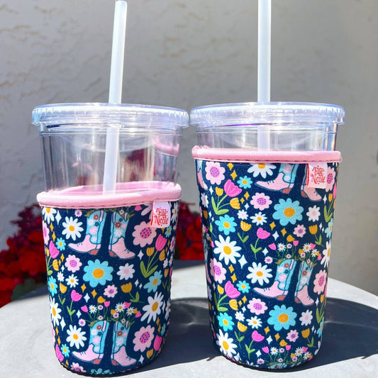 Coffee Cup Cover - Boots and Bouquets: Small / 16oz - Fresh Start Candles