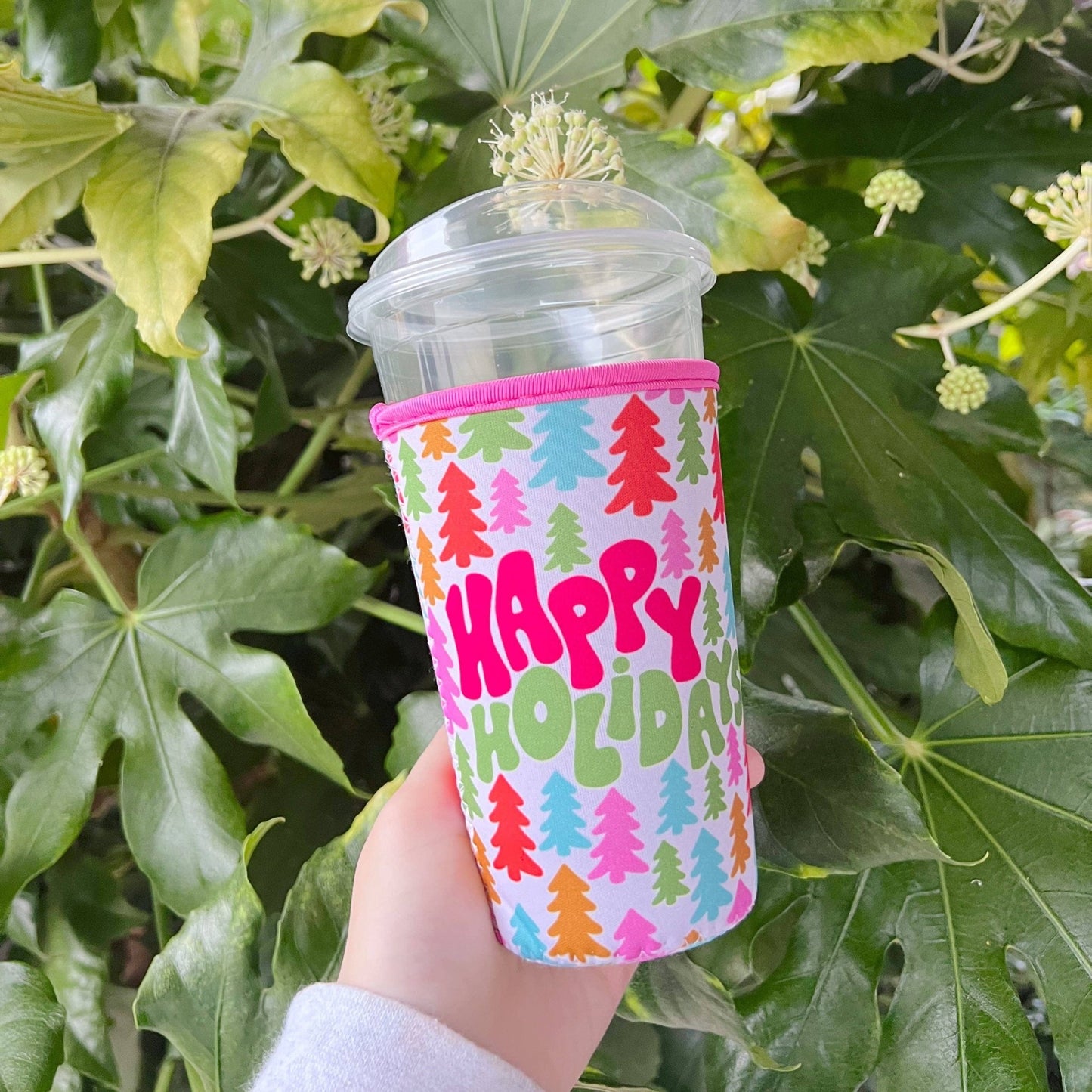 Coffee Cup Cover - Happy Holidays: Large / 24oz - Fresh Start Candles