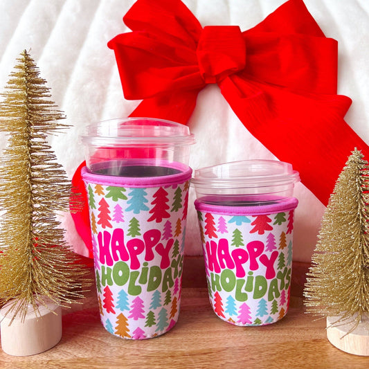 Coffee Cup Cover - Happy Holidays: Large / 24oz - Fresh Start Candles