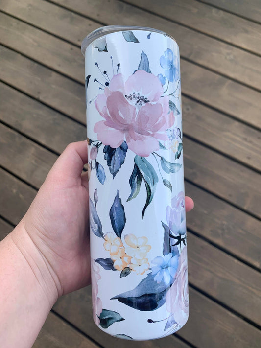 Cute Easter Spring Floral - 20oz Skinny Tumbler - Fresh Start Candles