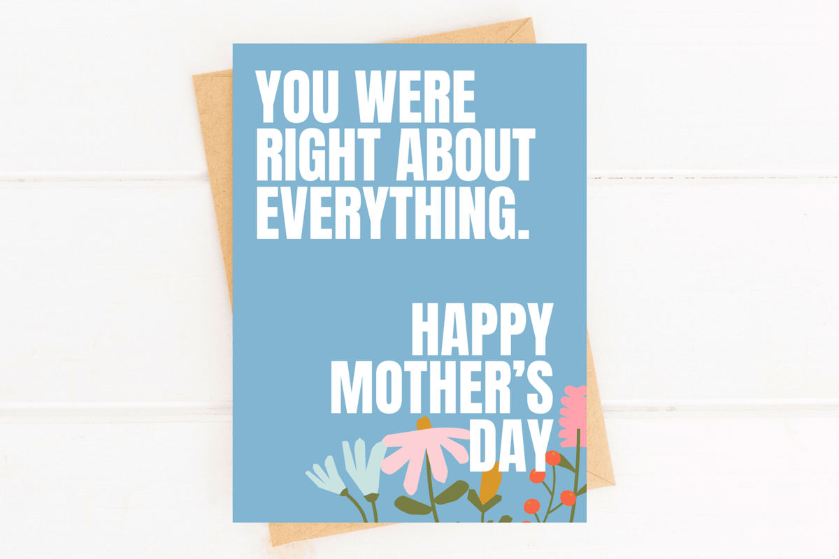 Funny Mother's Day Card You Were Right Card for Mom - Fresh Start Candles