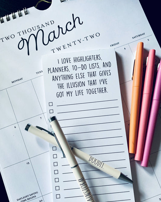 I love highlighters and planner funny printed to do list pad - Fresh Start Candles