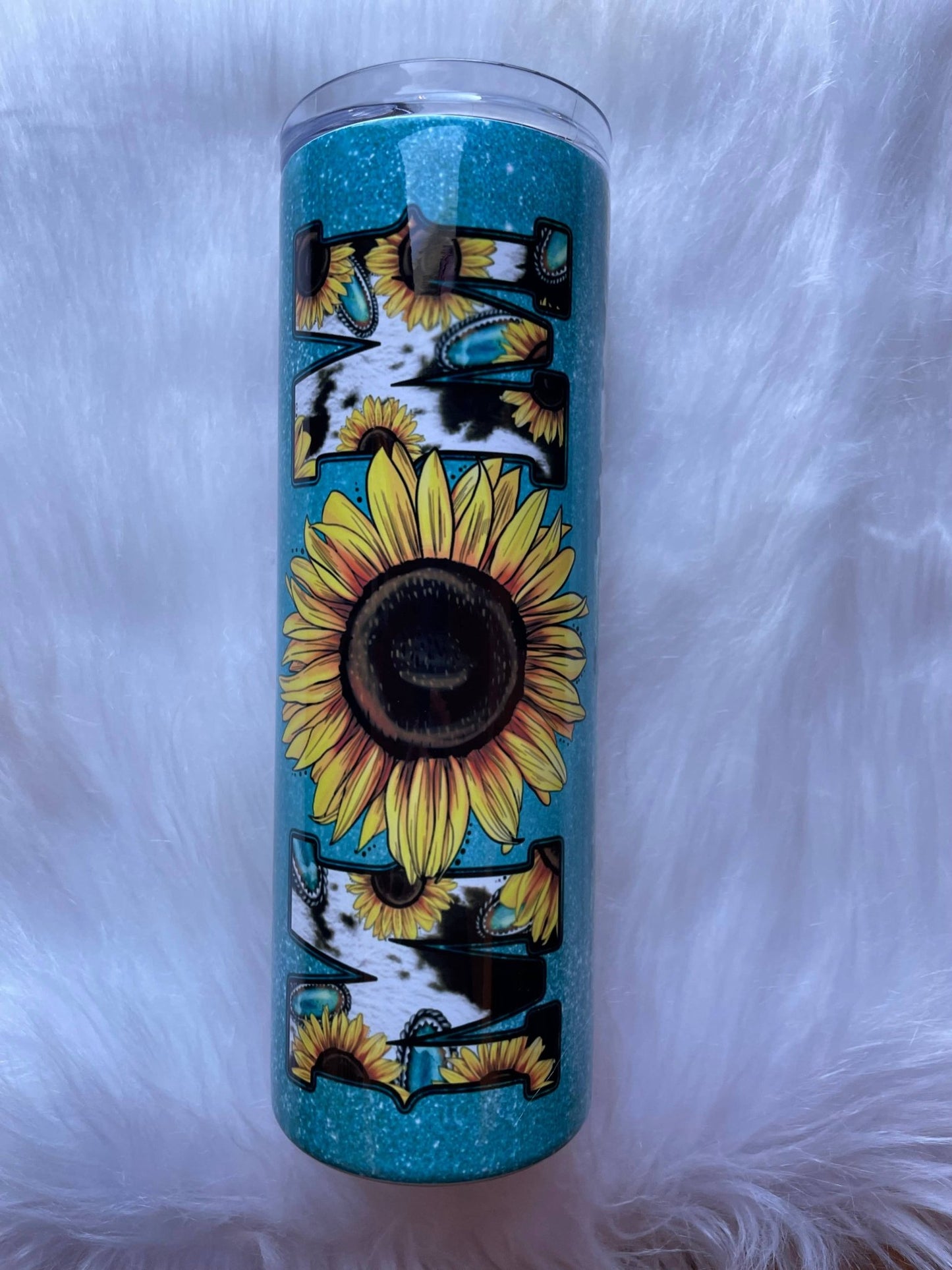 Mom sunflower 20oz tumbler with lid and straw - Fresh Start Candles