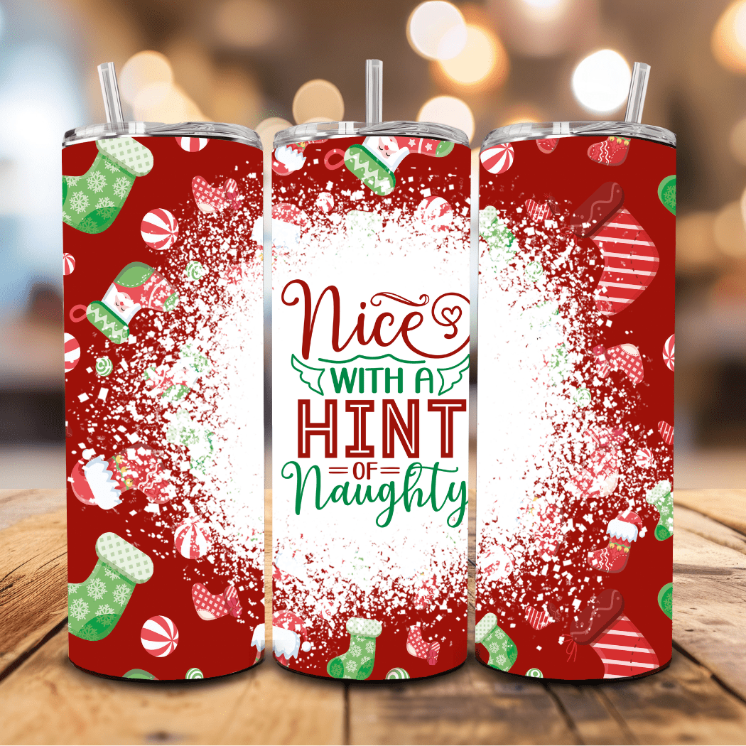 Nice with a Hint of naughty Christmas Tumbler - Fresh Start Candles