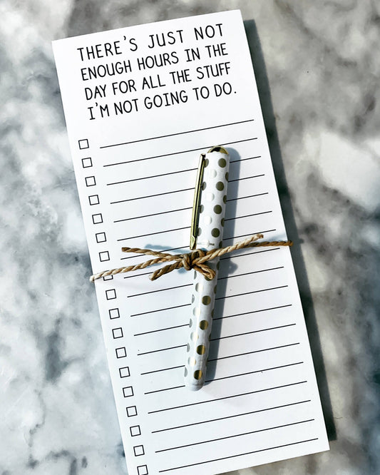 Not enough hours for stuff I'm not going to do list pads - Fresh Start Candles