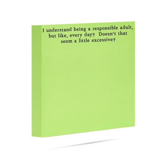 Responsible adult, but like everyday| sticky notes - Fresh Start Candles