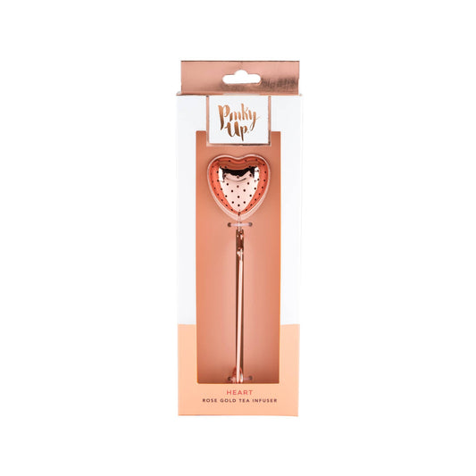 Rose Gold Plated Stainless Steel Tea Infuser Heart - Fresh Start Candles