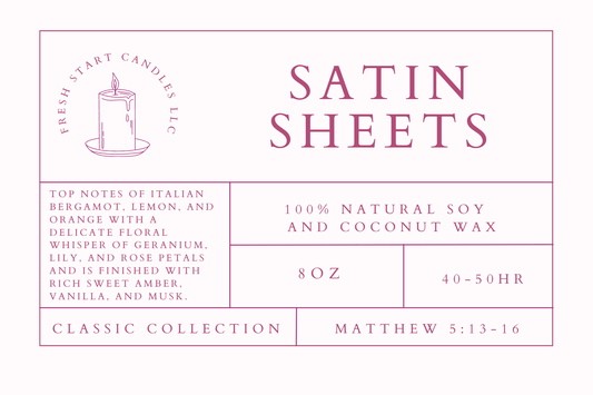 Satin Sheets 8oz - Fresh Start Candles