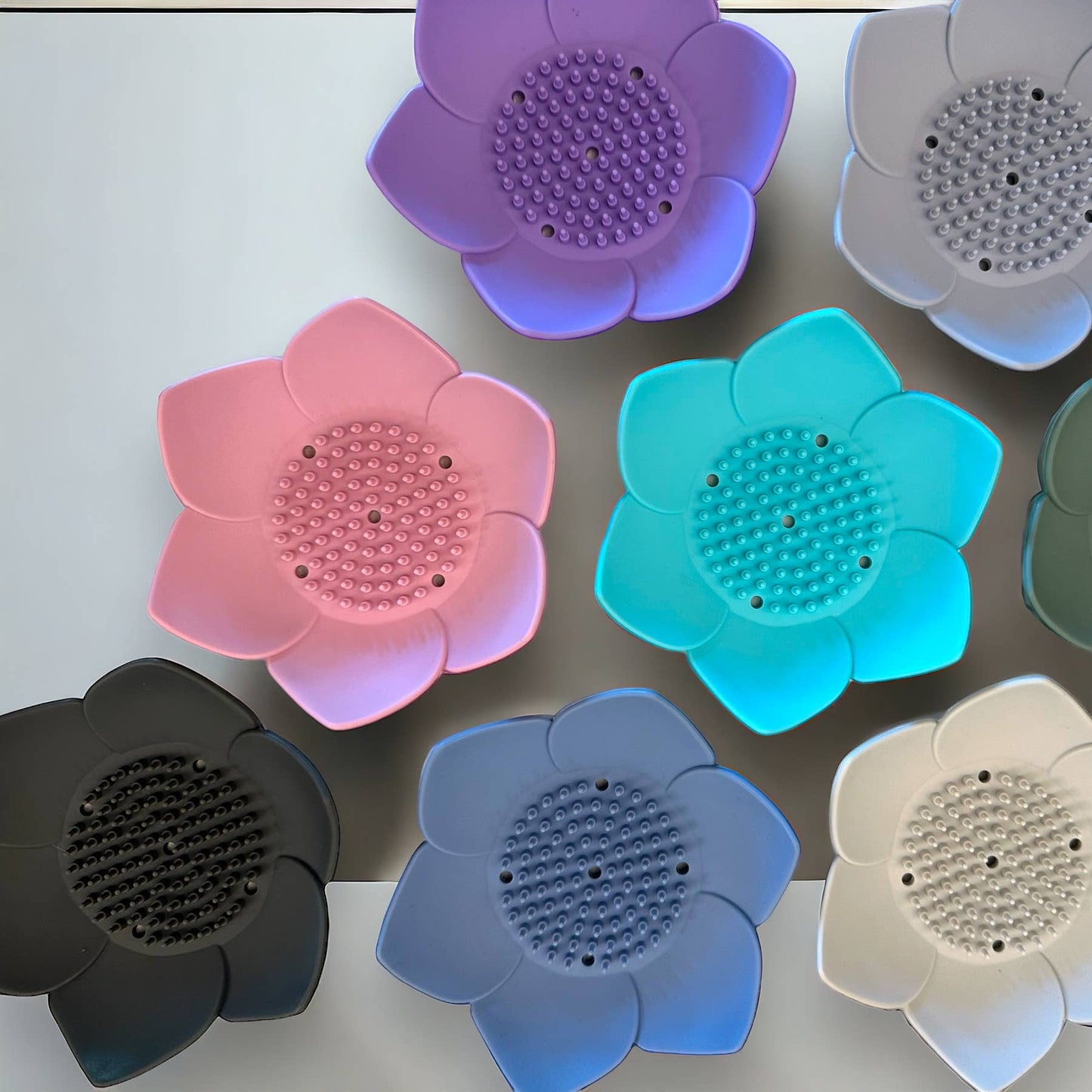Shower Steamer Tray - Lotus Shape: Charcoal - Fresh Start Candles