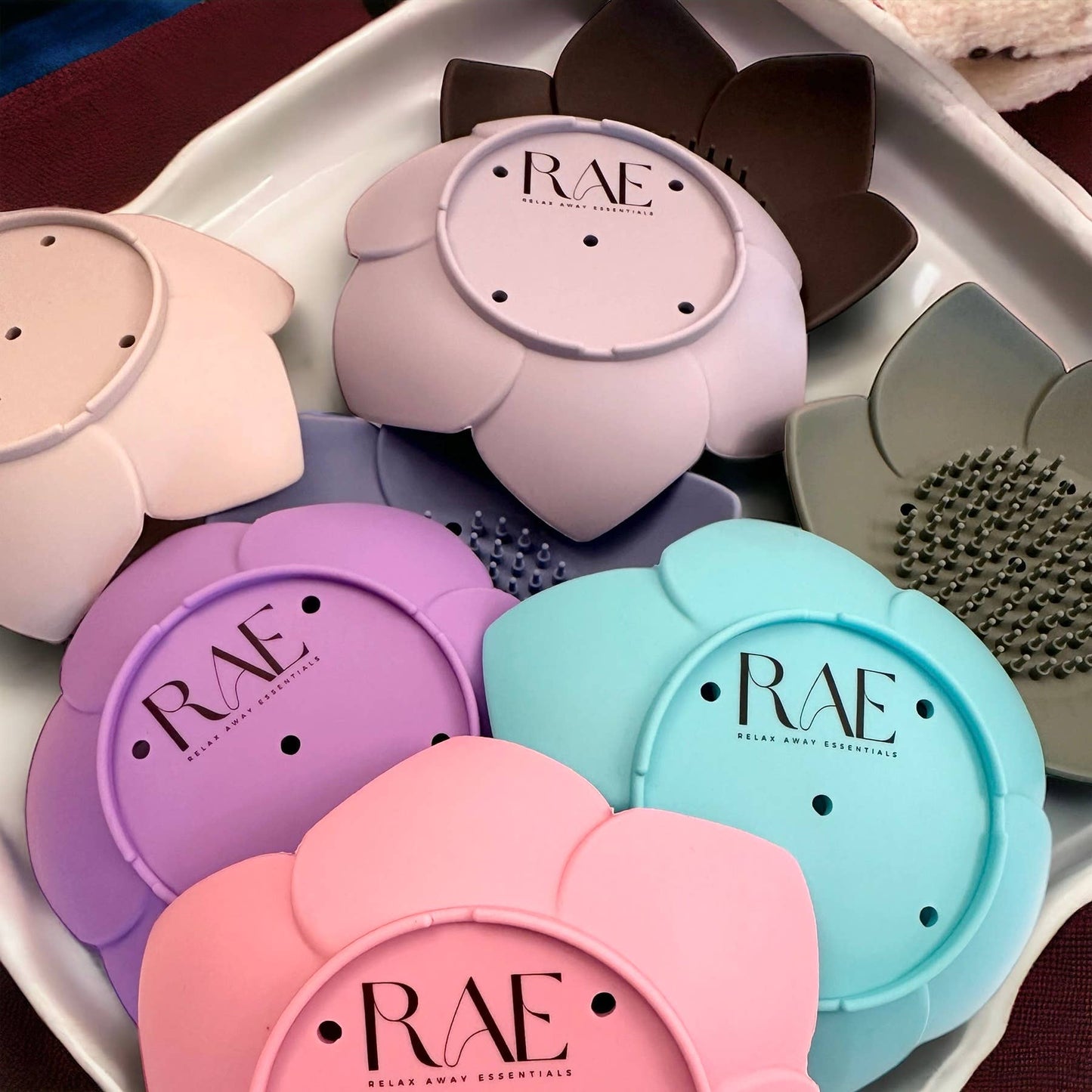 Shower Steamer Tray - Lotus Shape: Charcoal - Fresh Start Candles