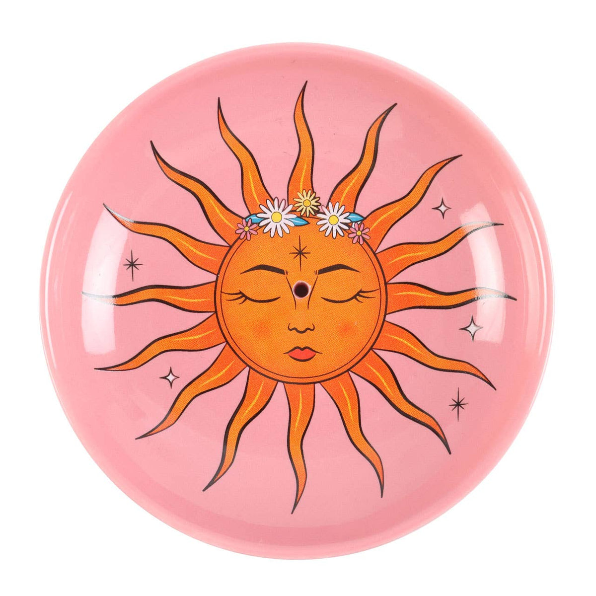 The Sun Celestial Pink Ceramic Incense Holder Plate - Fresh Start Candles