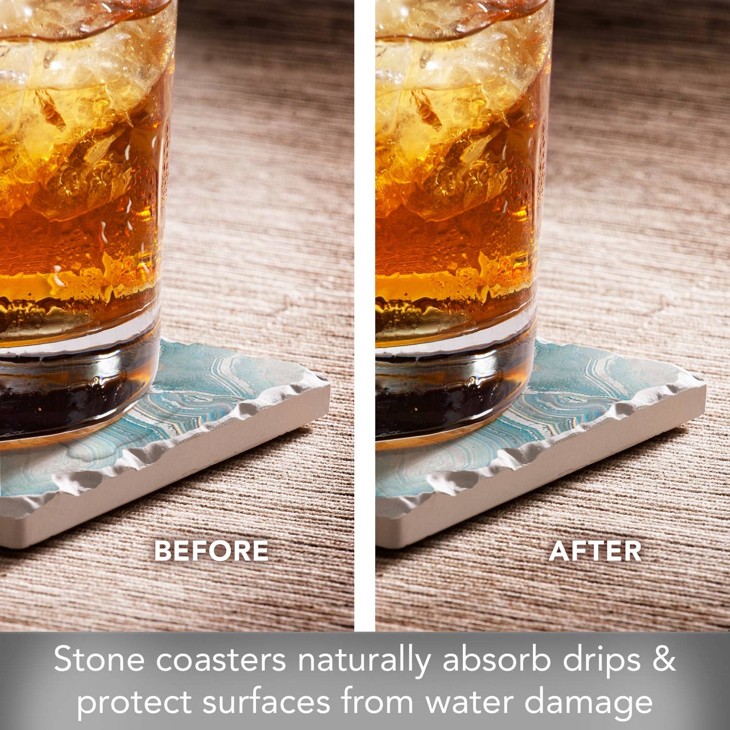Thirstystone "Agate In Blue" Tumbled Tile Coaster 4pk - Fresh Start Candles