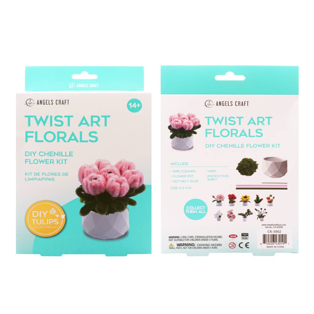 Tulips Twist Art Floral DIY Kit – Chenille Flower Craft - Fresh Start Candles