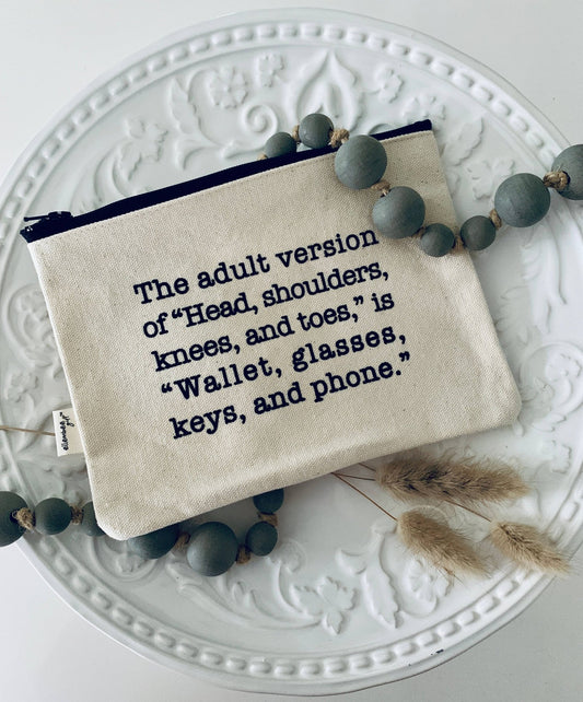 Wallet Glasses Keys and Phone Comical and Sassy Zipper Pouch - Fresh Start Candles