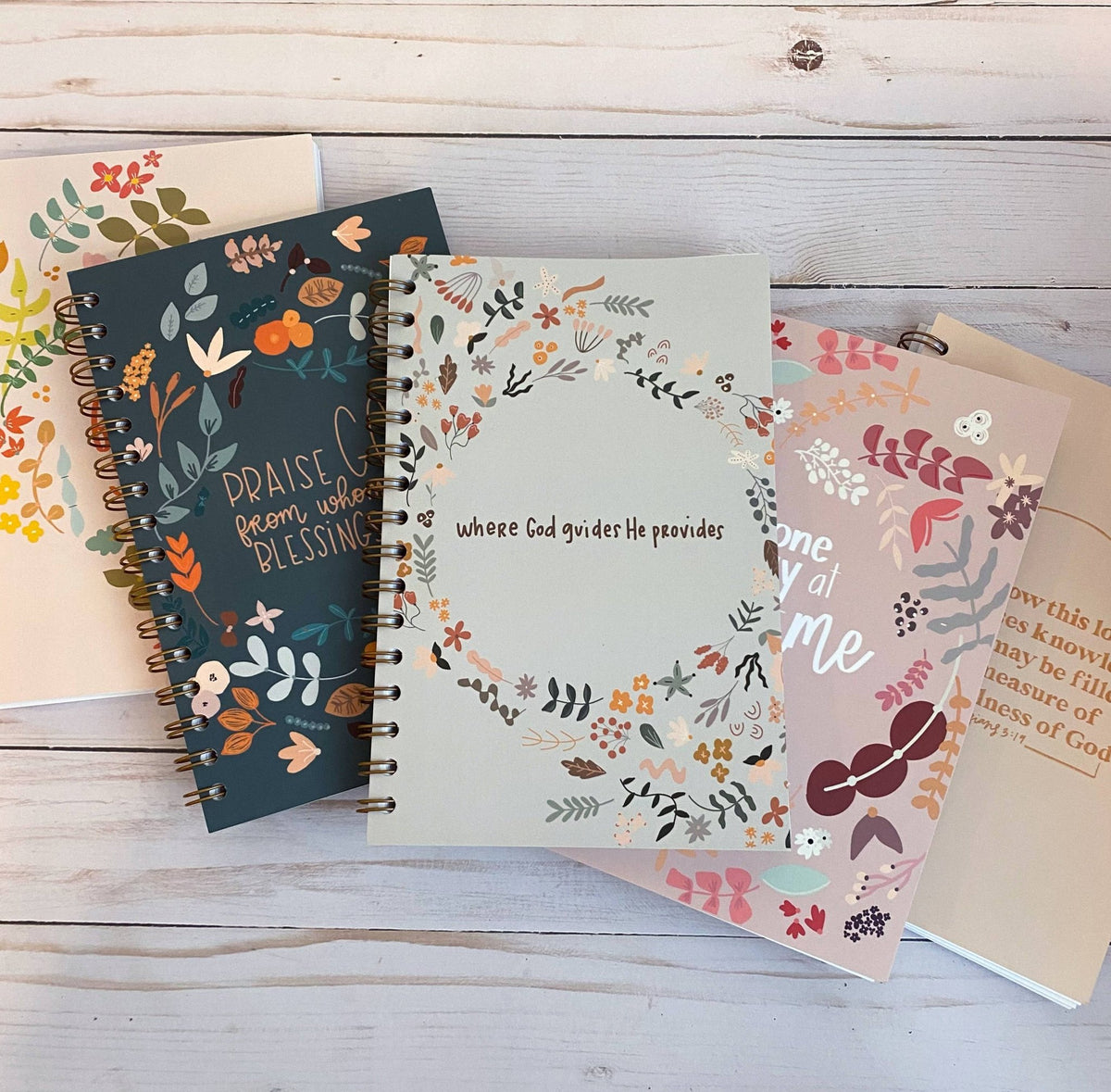 Where God guides He provides Notebook - Fresh Start Candles