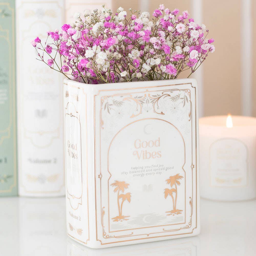 White Book Shaped Vase - Fresh Start Candles