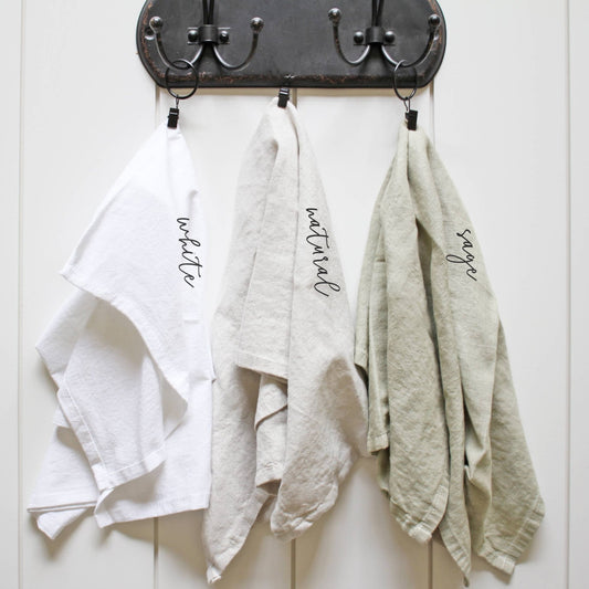 White Jeep Custom Location Tea Towel: White • 100% Cotton - Fresh Start Candles