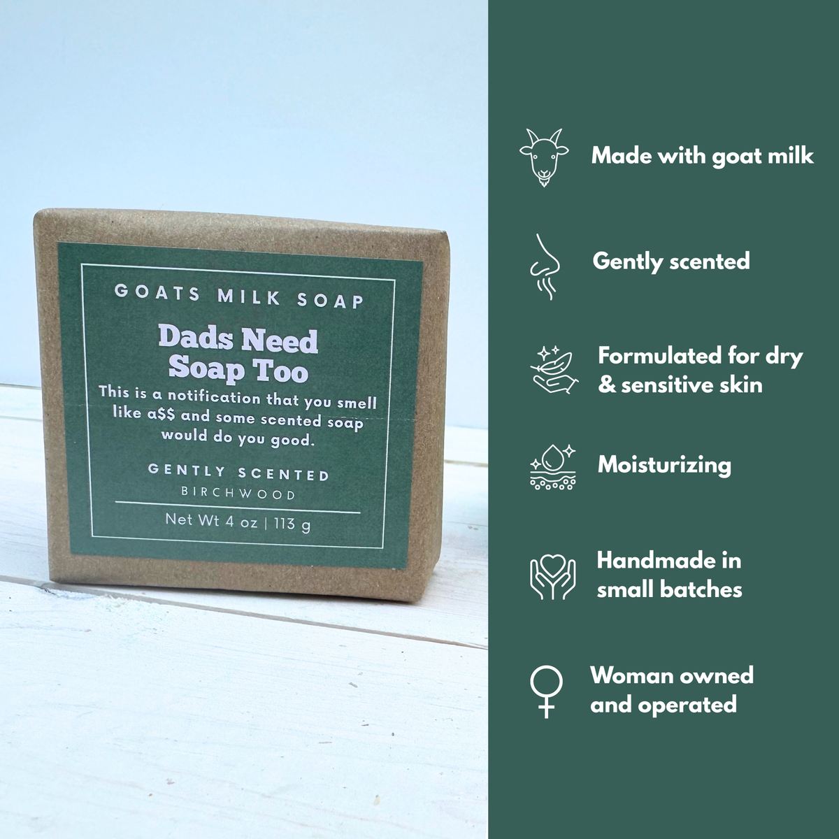 Birchwood Soap | Funny Soap | 4 oz Goat Milk Soap
