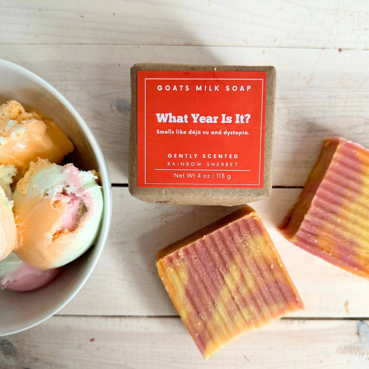 Rainbow Sherbet Soap | Political Humor | 4 oz Goat Milk Soap