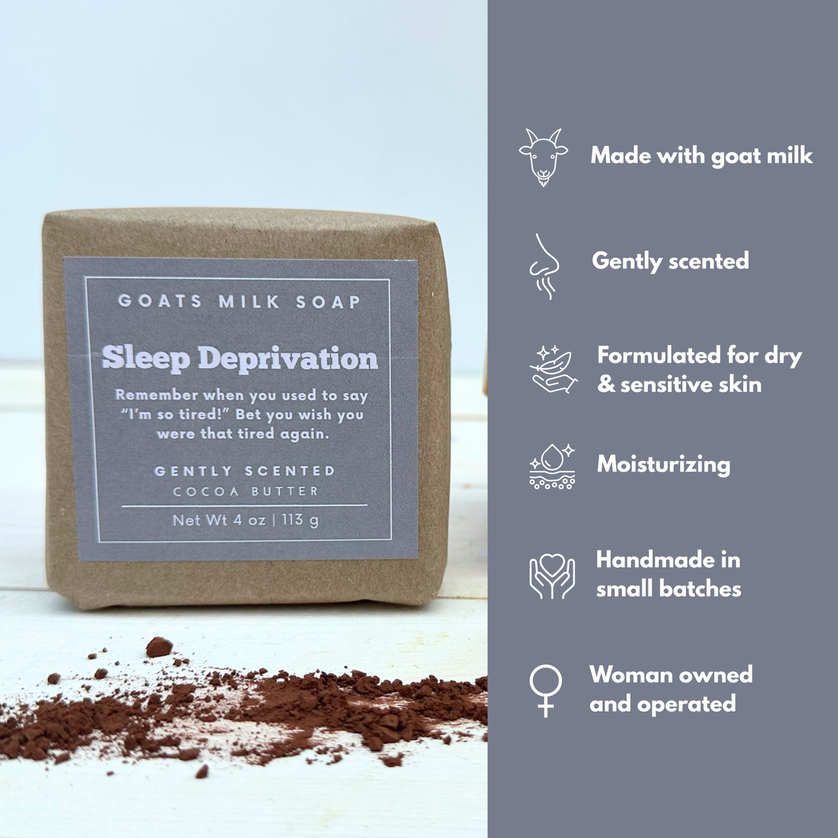 Cocoa Butter Soap | 4 oz Goat Milk Soap | Funny Soap