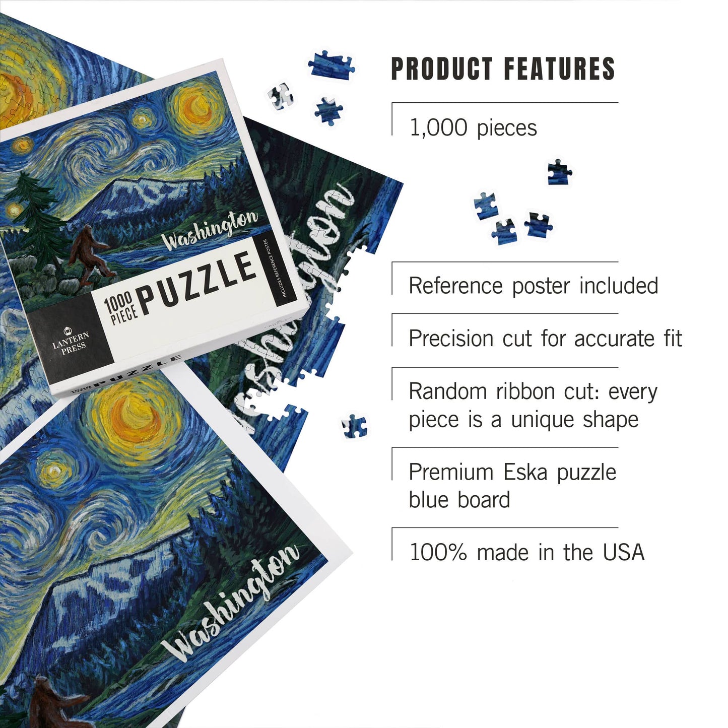 1000 PIECE PUZZLE Washington Bigfoot, Starry Night