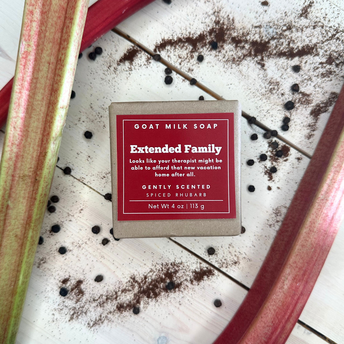 Spiced Rhubarb | Funny Goat Milk Soap | 4 oz | Gift Soap