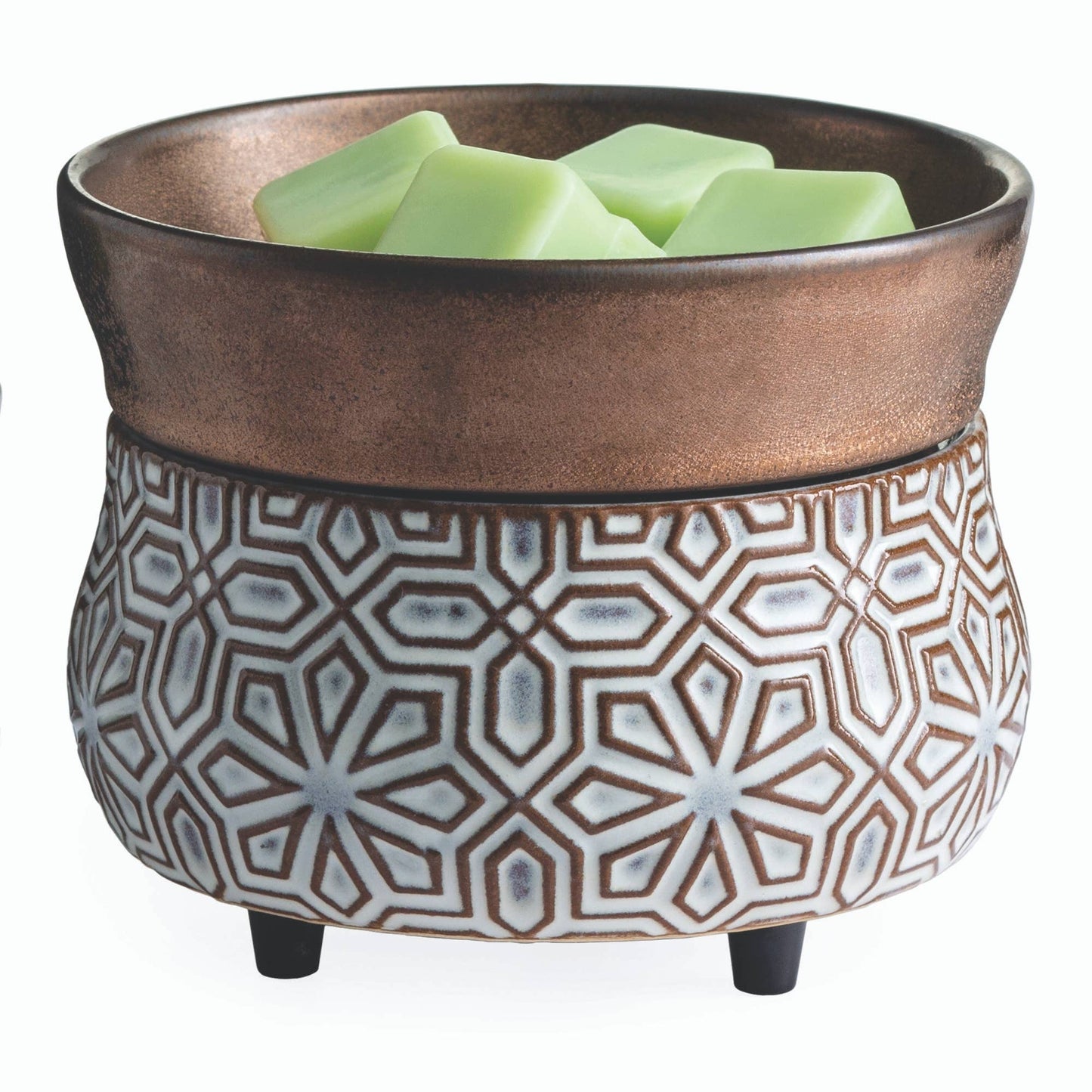 2 - in - 1 Fragrance Warmer Bronze Geometric - Fresh Start Candles