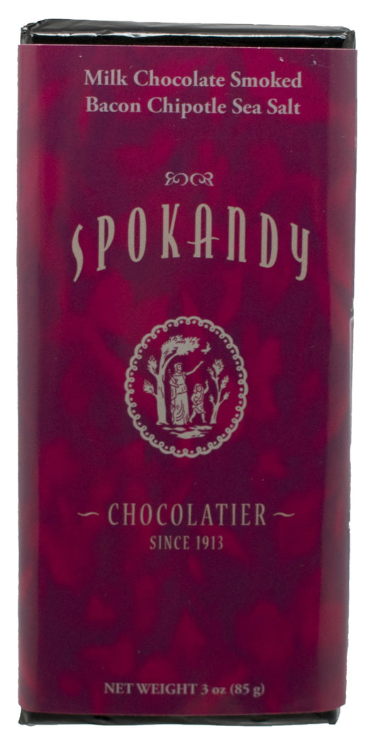 3 oz Smoked Bacon Chipotle Sea Salt Milk Chocolate bar - Fresh Start Candles