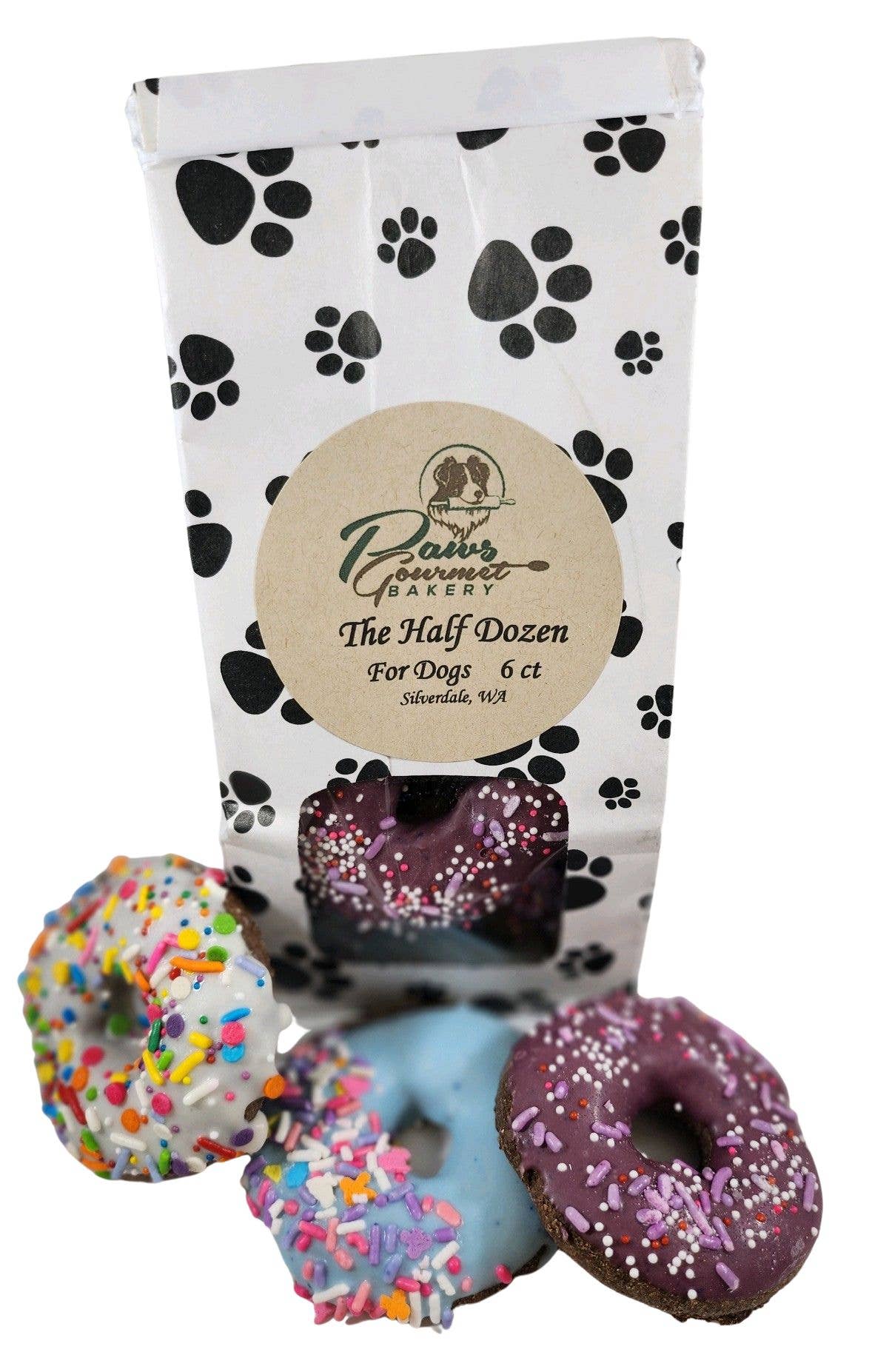 Paws Gourmet Bakery The Half Dozen Mini Donuts Dog Treats